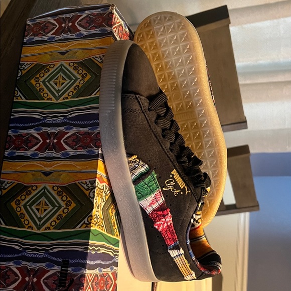 Puma Clyde x Coogi Sneakers Mens 7 womens 8.5 Black Knit Collab Streetwear - Picture 3 of 4